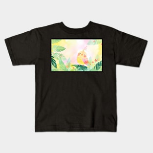 Whimsical and Cute Watercolor Bird Kids T-Shirt